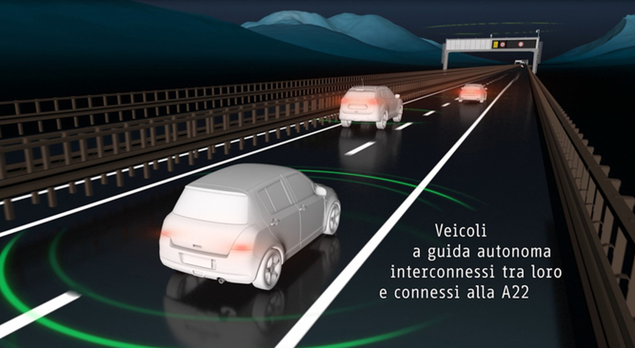 Un rendering del progetto sperimentale C-Roads Italy